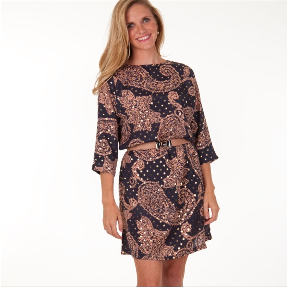 Tracy Negoshian Lela paisley dot dress medium.